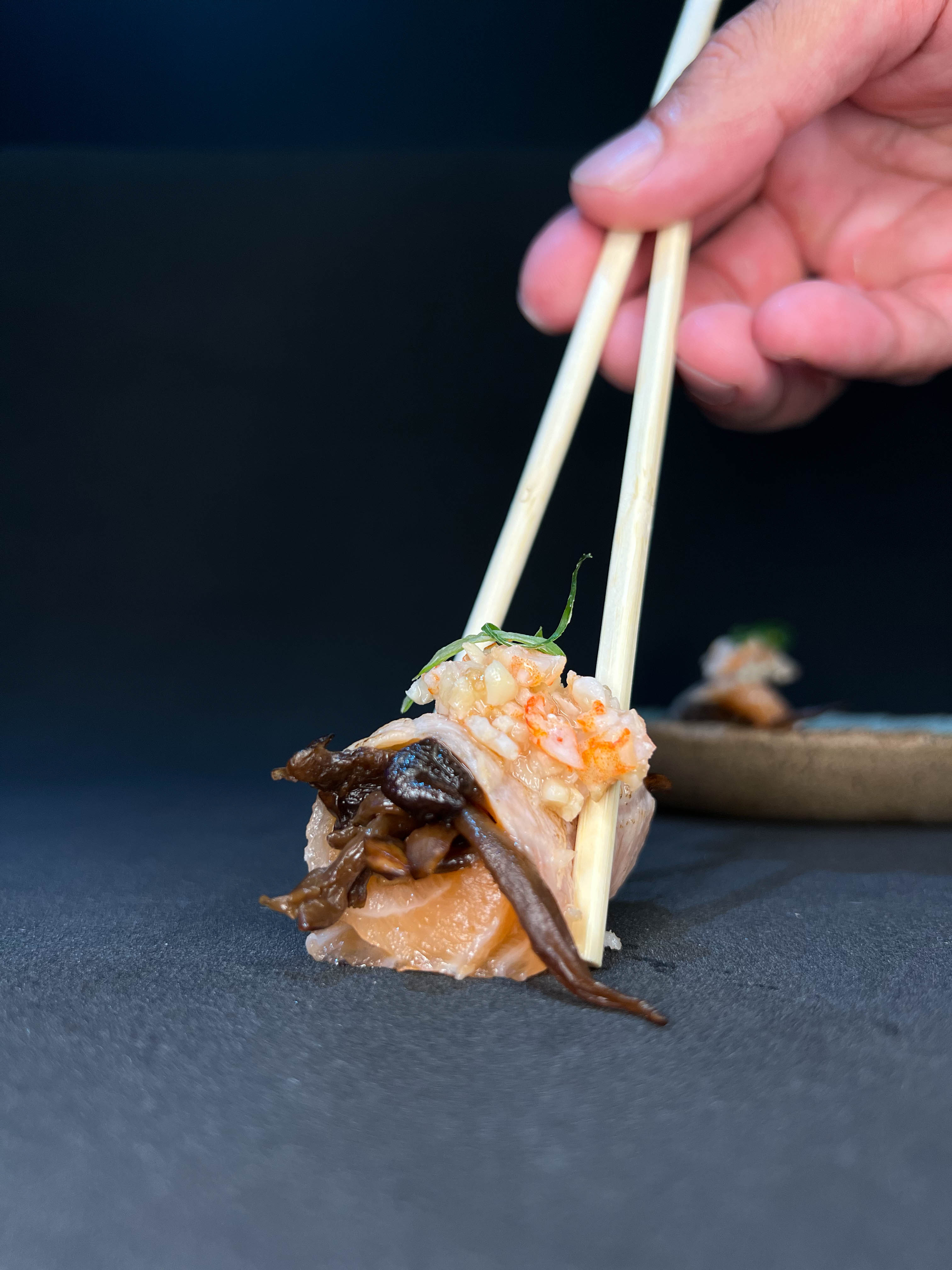 Shimeji com camarão 